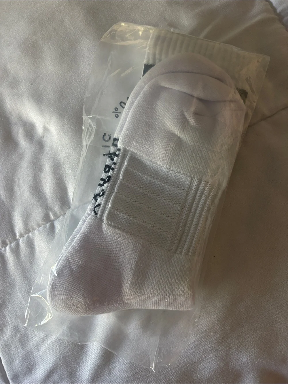 Strideline Women's White HYROX Crew Socks with Black Accent